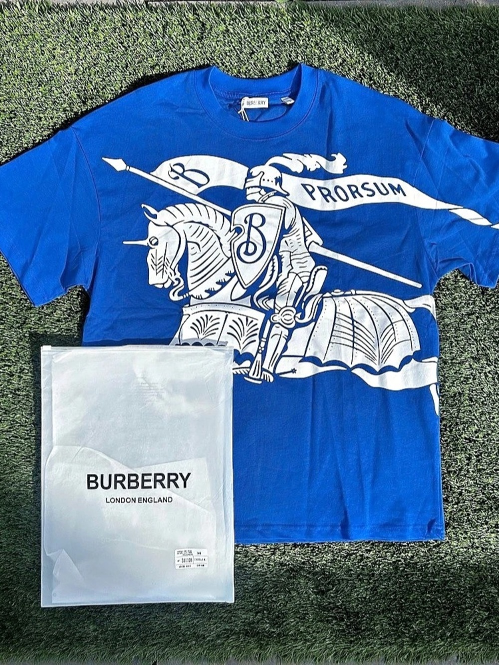 Burberry T-Shirt Graphic Tee Blue & White